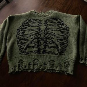 Green Skull Sweater